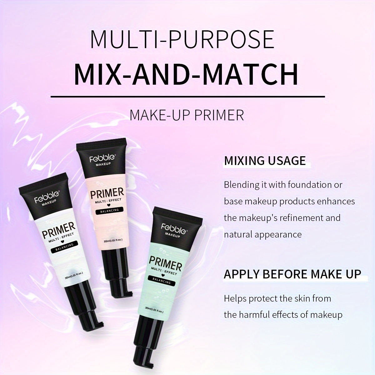 USHAS transfronterizo spot venta caliente antes de maquillaje loción de 3 colores para mejorar la piel refrescante humectante natural maquillaje desnudo crema de aislamiento rejuvenecedor