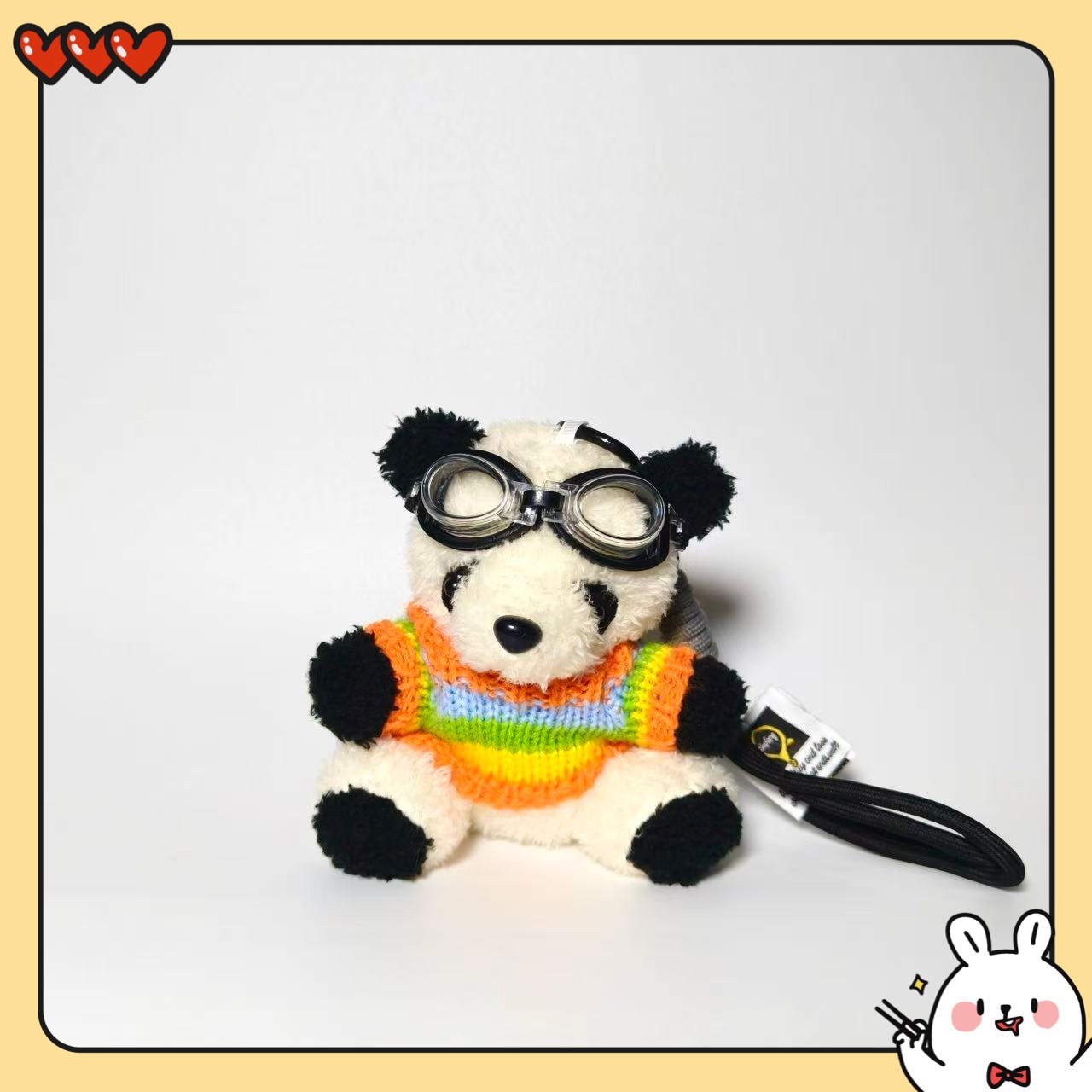 Pandas pilotos lindos colgantes de peluche llaveros muñecas colgantes bolsos colgantes para chicas regalos creativos para parejas