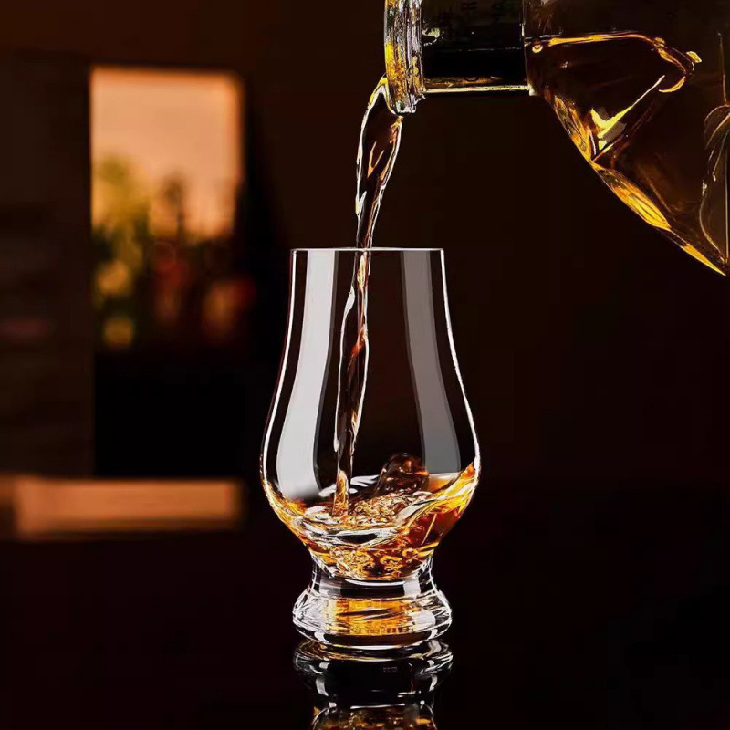 Crystal whisky tasting taza de olor de vidrio hecho a mano taza de whisky profesional puede imprimir LOGO