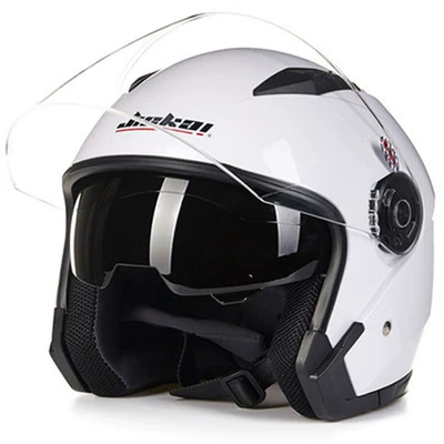 Motosiklet kaskı (dəbilqə) – Dual Lens Motorcycle Helmet - white-m