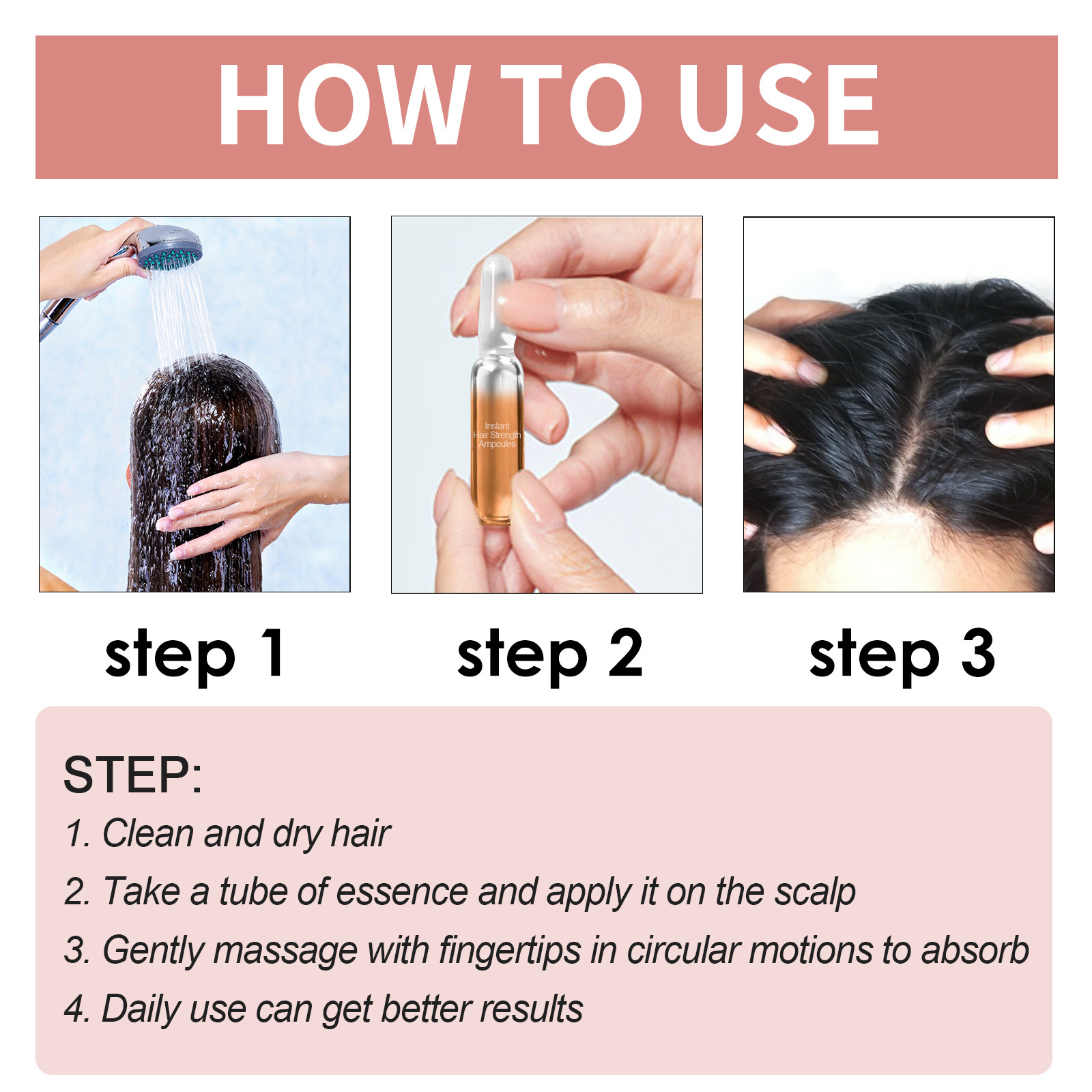 Anping EELHOE Dense Bottle Denso, forte e resistente Cura del cuoio capelluto riparatore, antigoccia, liquido per massaggio alla radice dei capelli fisso,_voghion.com
