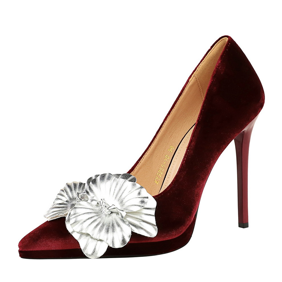 3255-H75 European And American Style Fashion Waterproof Platform Flower Color Block Ultra High Heels Women's Xishi_vogvips.com
