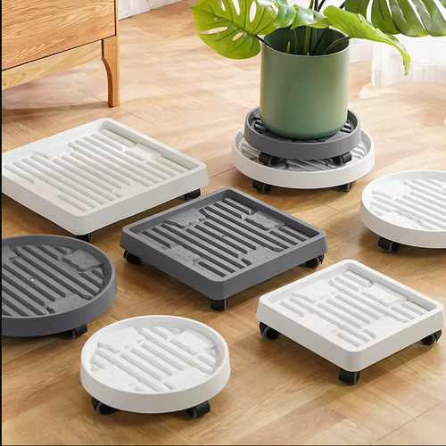Mobile flowerpot tray with wheel chassis pad base roller universal wheel water tray invisible wheel potted plastic pulley