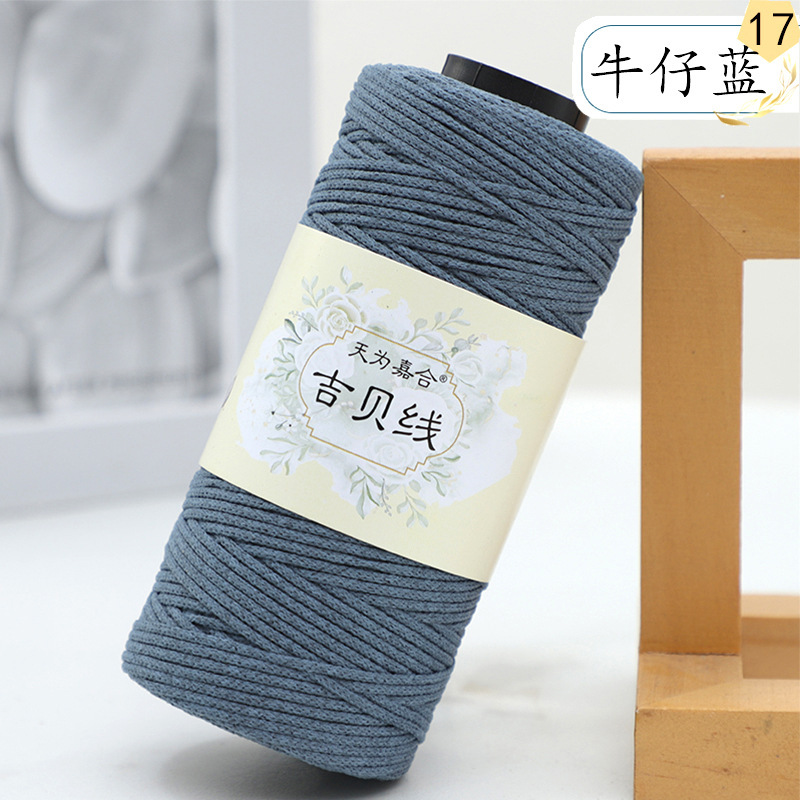 1.5 ミリメートルラウンドストランド中空綿糸中厚手の綿麻糸手作り diy 編み物かぎ針編みバッグかぎ針編み帽子クッション糸|undefined