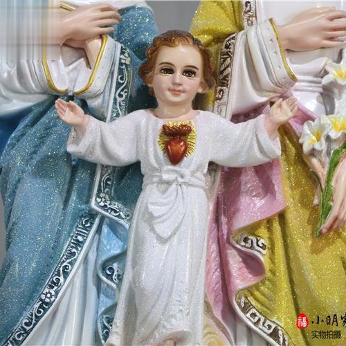 Cross-border 50cm nueva estatua de la Sagrada Familia de tres personas para la decoración de la estatua de la iglesia principal sala de estar