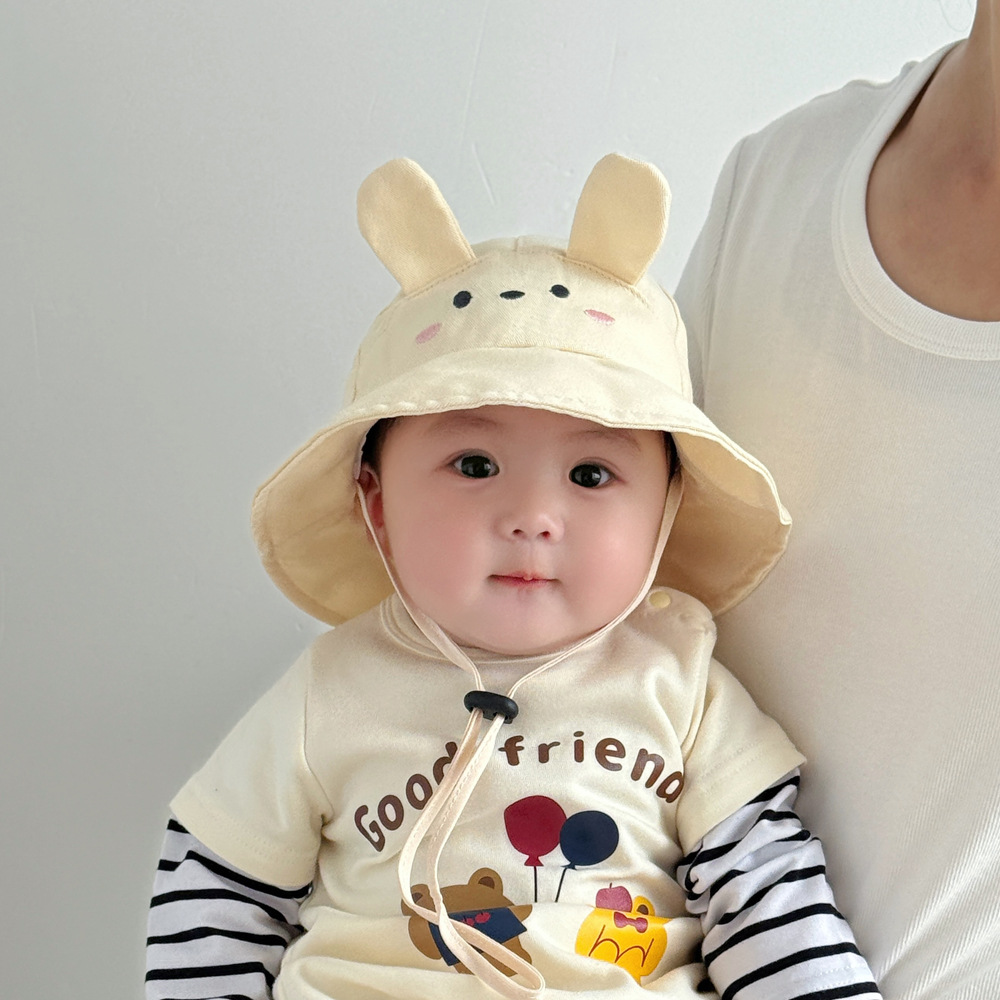 Sombrero para el sol para bebés, estilo lindo de verano, niña, sombrero para el sol de algodón fino, sombrero de pescador de protección solar para bebés y bebés