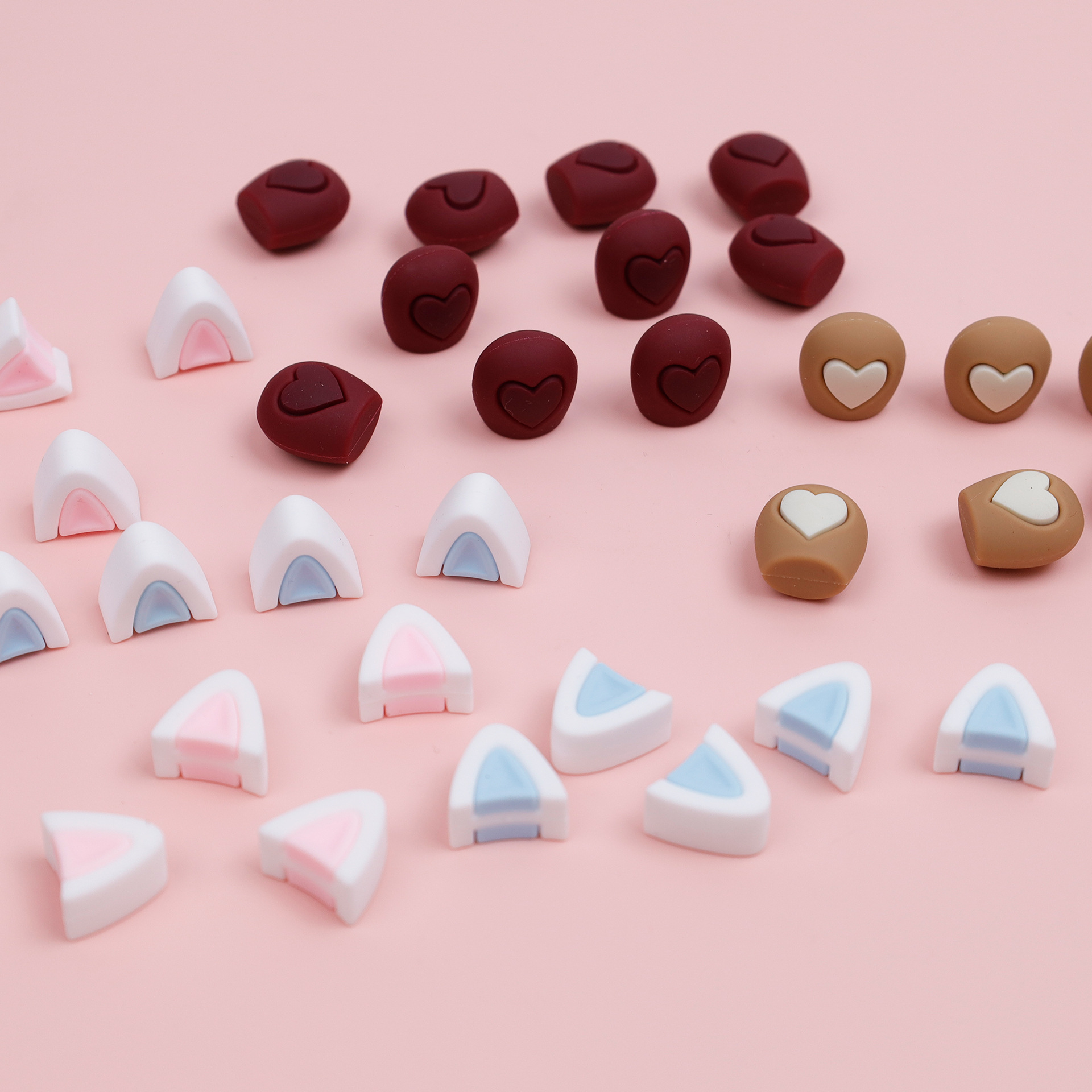 diy饰品装饰贴立体猫咪兔子青蛙熊耳朵滴胶手机壳贴片饰品配件