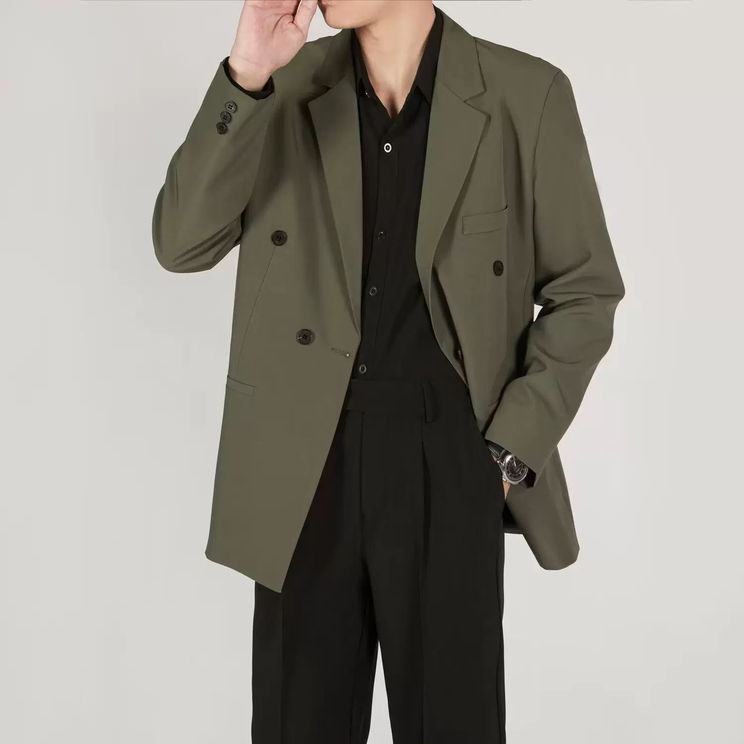 休闲西服男士韩版宽松ins痞帅高级感四季轻熟风垂坠时尚西装潮流