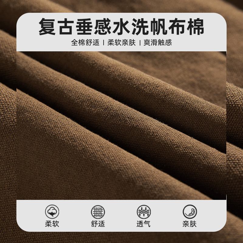 水洗美式复古纯棉长袖衬衫装春季新品高街宽松情侣女款衬衣外套q|undefined