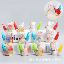 12生肖陶瓷水鸟口哨塑料吹嘴十二属相小鸟哨子地摊玩具旅游纪念品