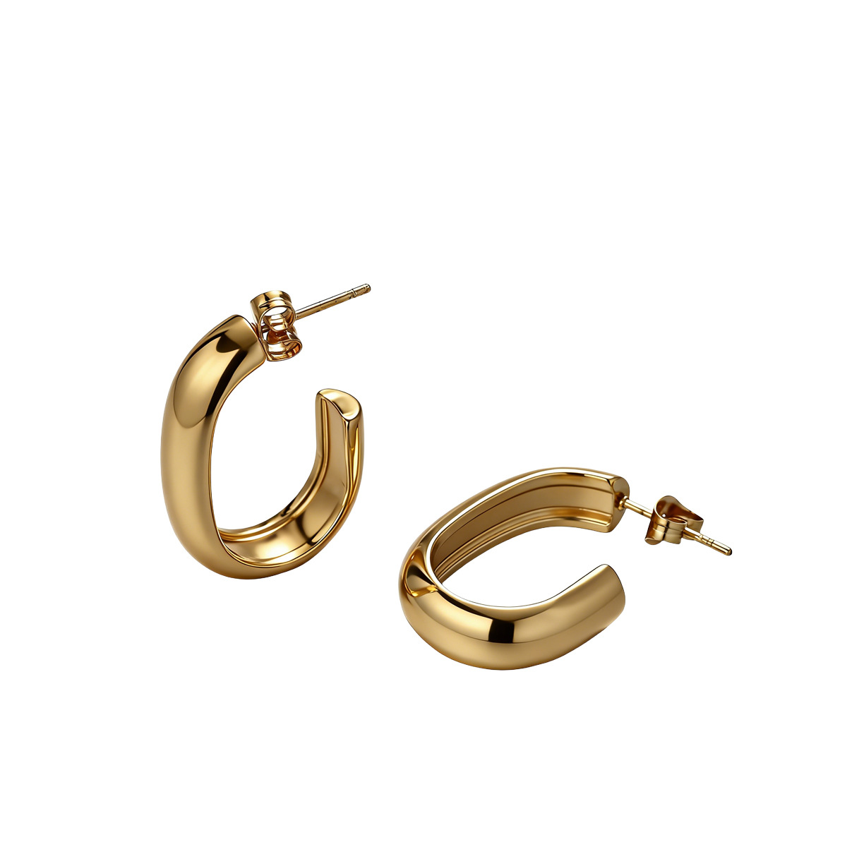 TENA Europa y los Estados Unidos lujosos aretes de acero inoxidable de alta calidad aretes de acero de titanio geometría pernos de joyería venta caliente transfronteriza simple image 6