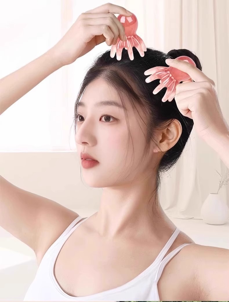 Octopus Head Massage Comb Scalp Meridian Acupoint Comb Wide Teeth Gua Sha Style Portable Resin 60g specifications