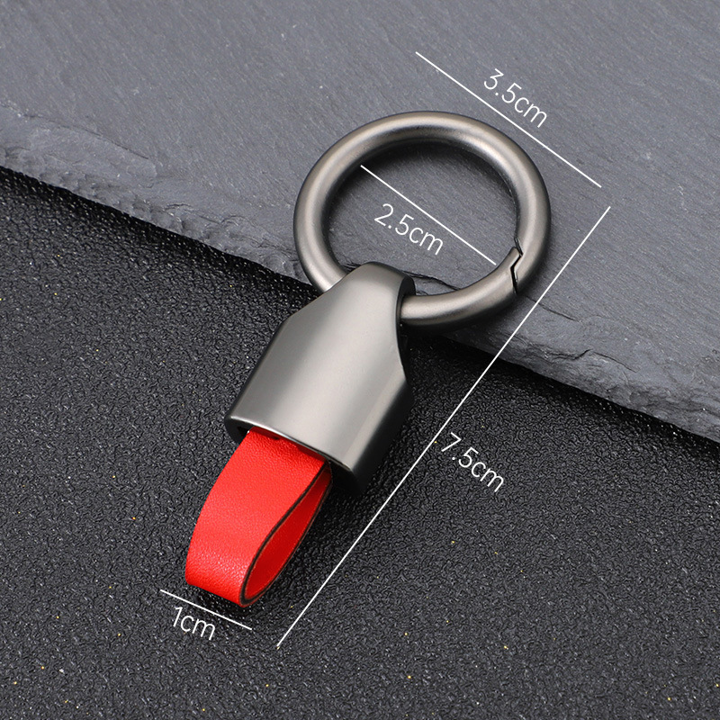 Productos transfronterizos llavero de coche de metal para hombres llavero personalizado de alta gama diseño de cuero ancho y estrecho adecuado para todos los modelos
