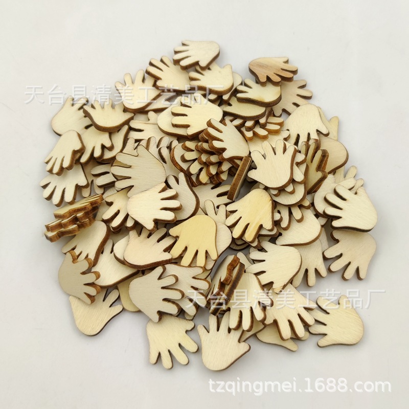 20mm forma de Palma natural accesorios de madera DIY de madera botones decorativos 100 unids/bolsa