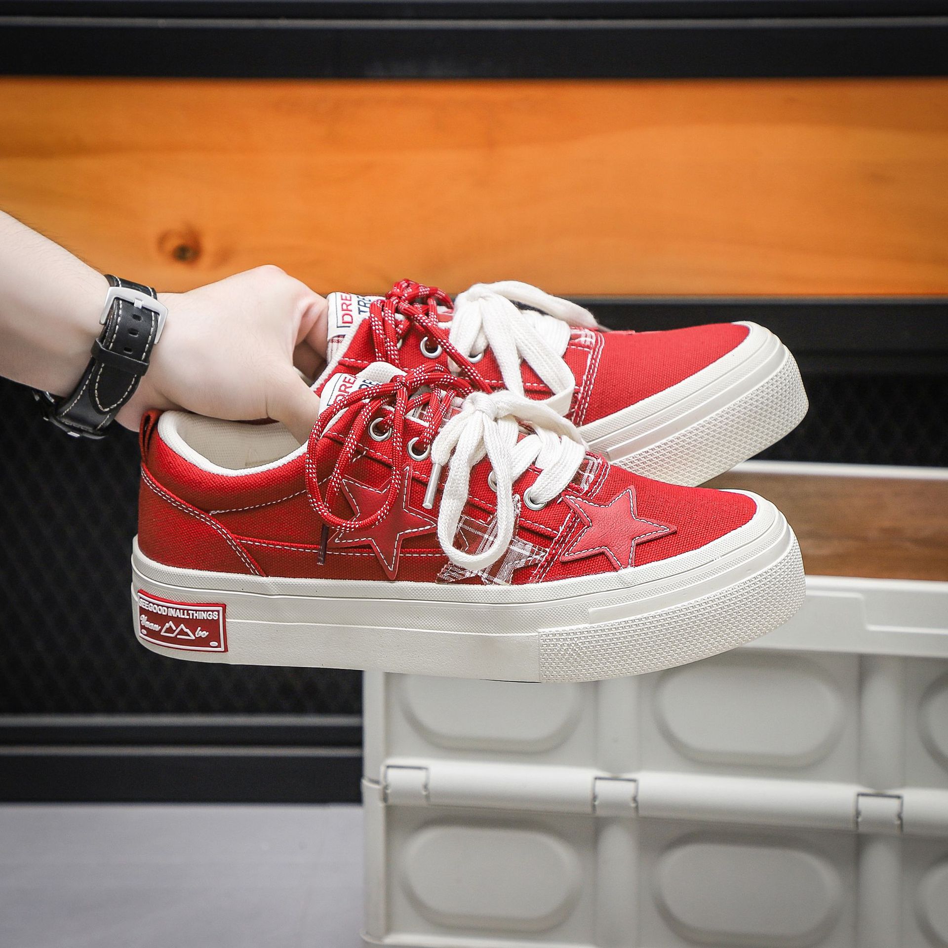 2025 nuevos zapatos de lona de flores de anajuez de fondo grueso de estrellas de verano para hombres nuevos zapatos de moda para hombres zapatos de moda zapatos de skate