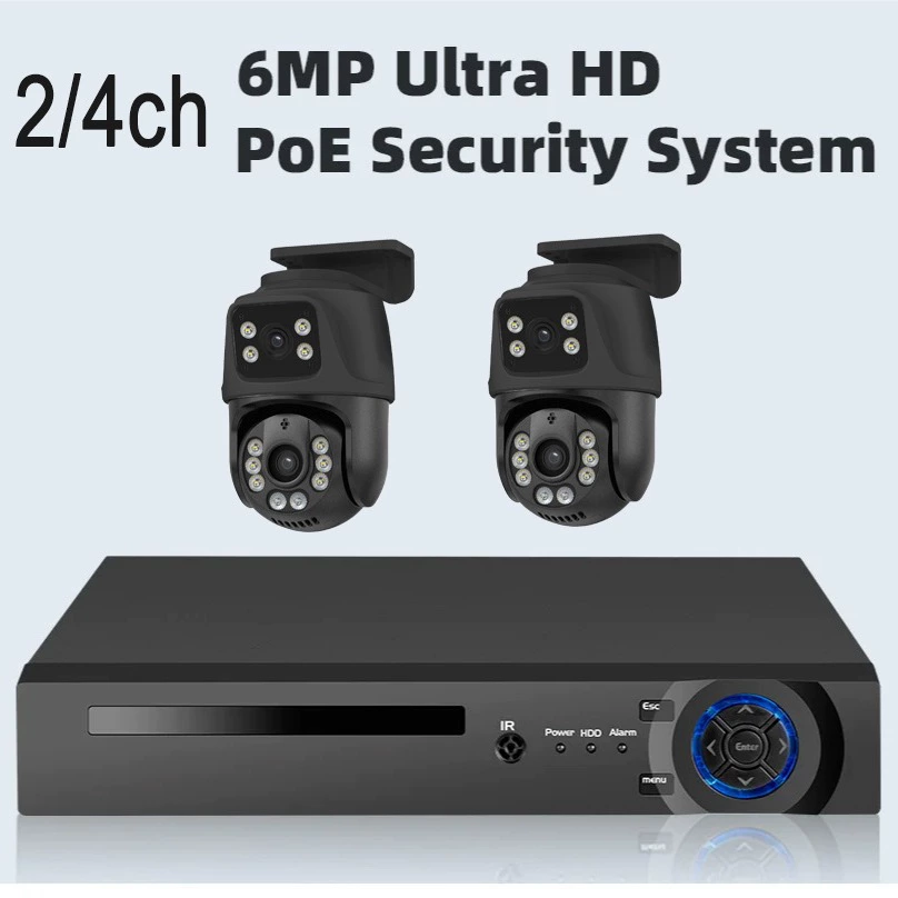 Комплект камер наблюдения сети POE 4K HD бинокулярная пушка шаровой камеры системы видеонаблюдения