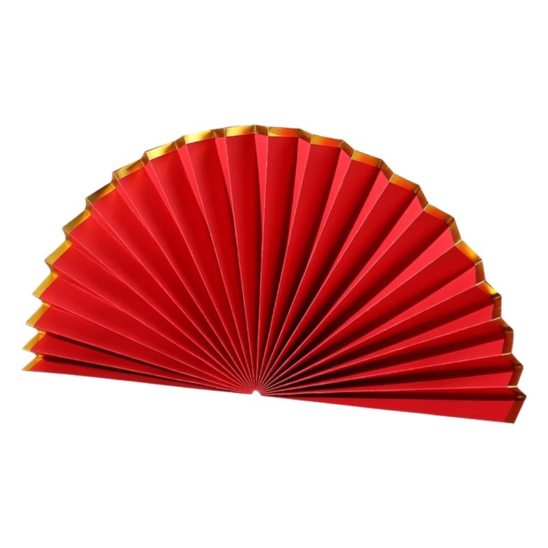 Plegable plegable ventilador de papel nuevo chino boda Fondo ventana belleza decoración ventilador flor 4S tienda de oro tienda semicírculo plegable ventilador plegable