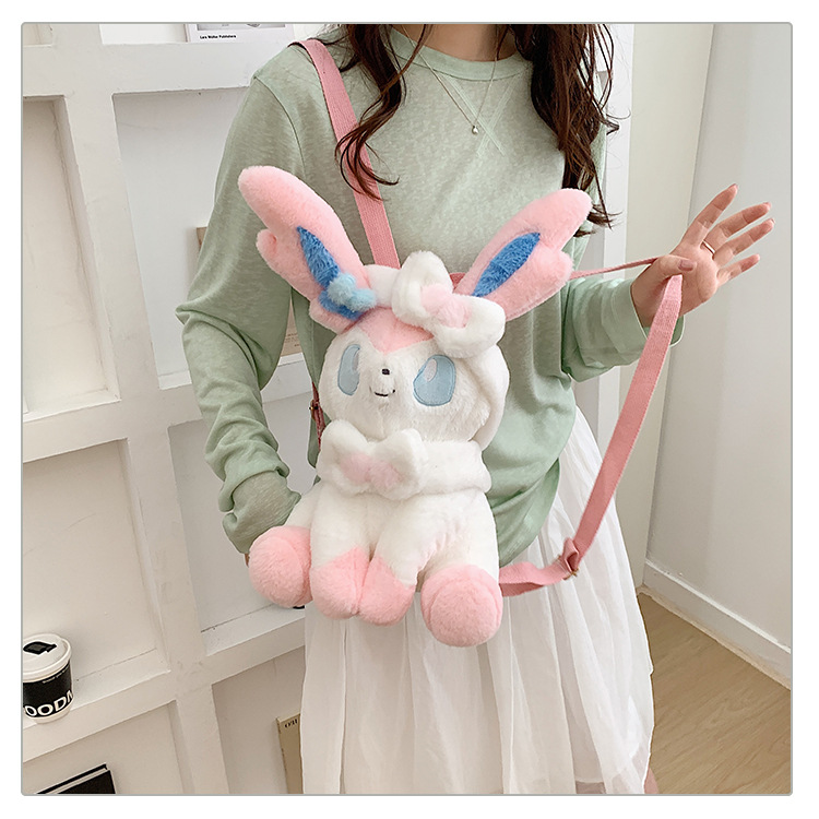Pokémon Fairy Eevee Plush Backpack Doll Bag for Boys and Girls, Cute and Fun, Two-Dimensional Style