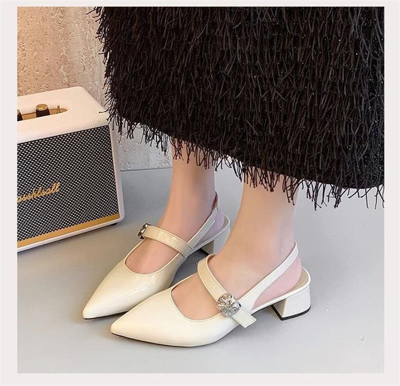 Zapatos de tacones altos de alta calidad de verano 2026 nuevos tacones agudos de taco grueso taladro zapatos de mujer temperamento image 6
