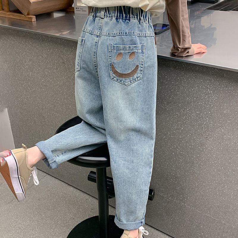 女童牛仔裤秋装新款儿童秋季休闲裤洋气时髦小女孩春秋款裤子公主