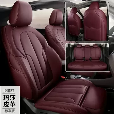 Modelə uyğun (Original) oturacaq örtükləri – YueDong, LingDong, Feista, MingTu, LangDong - raffi-red-standard-edition-five-seater-nappa-leather-full-coverage-for-front-and-rear-rows