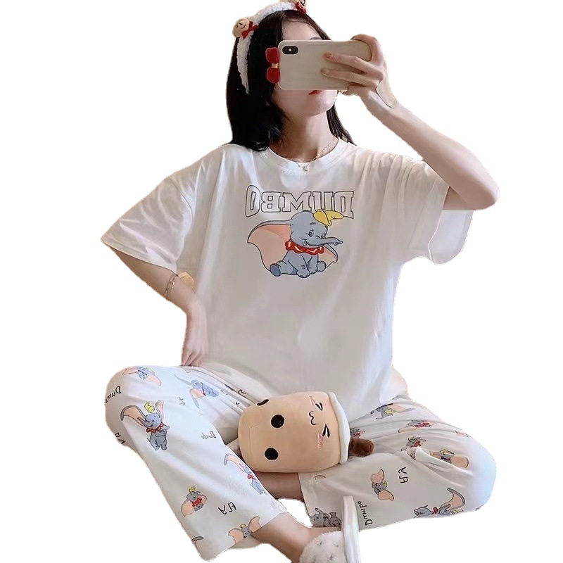 Pijamas de dibujos animados para mujer, conjunto de ropa de dormir de verano con mangas cortas y pantalones largos, tendencia 2025 para primavera y otoño. image 5