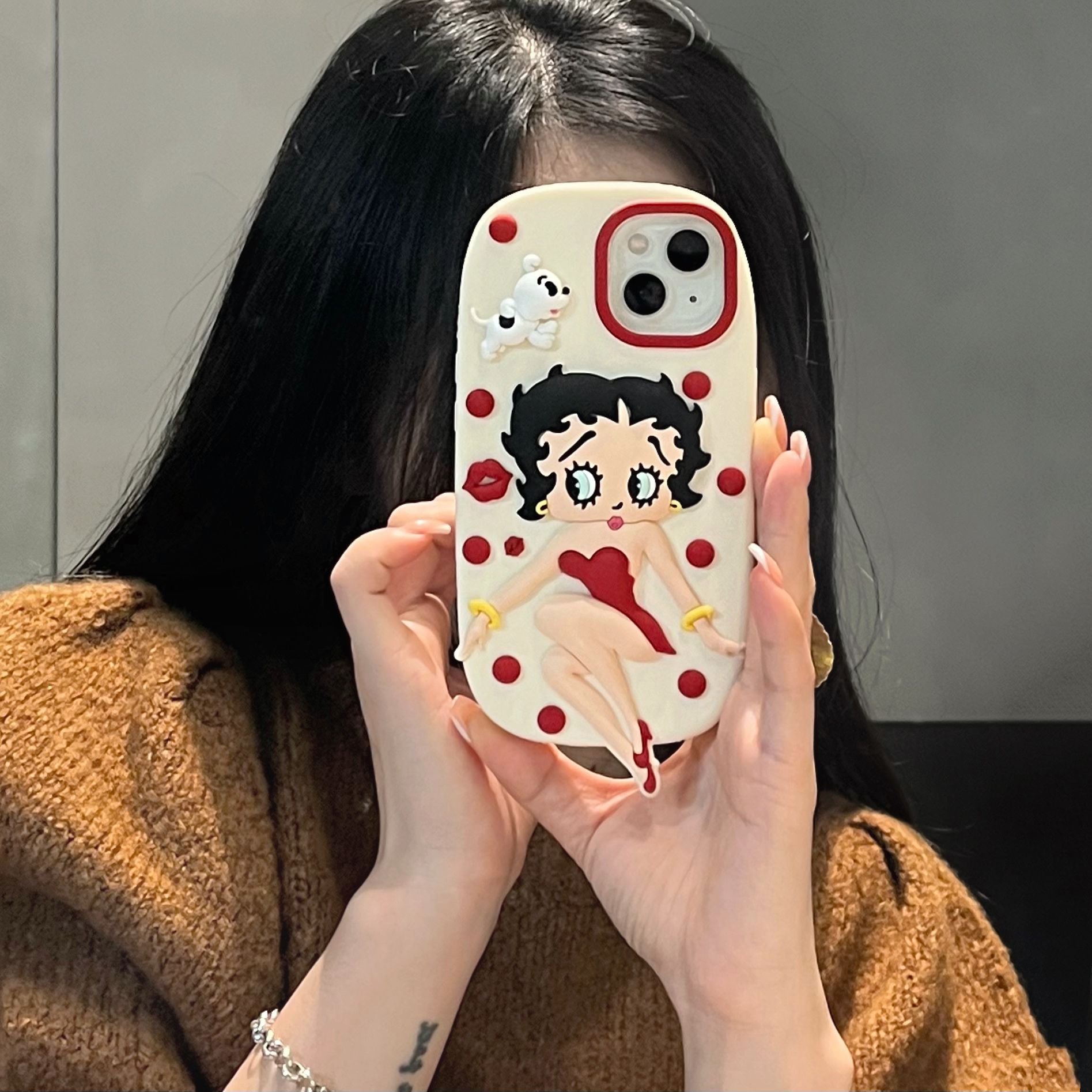 适用苹果16promax贝蒂小姐可爱硅胶手机壳iphone15/14/13趣味立体