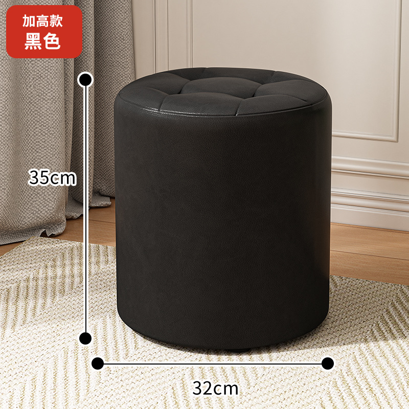 블랙 높이 35cm [피부친화적인 PU가죽 원목 프레임]
