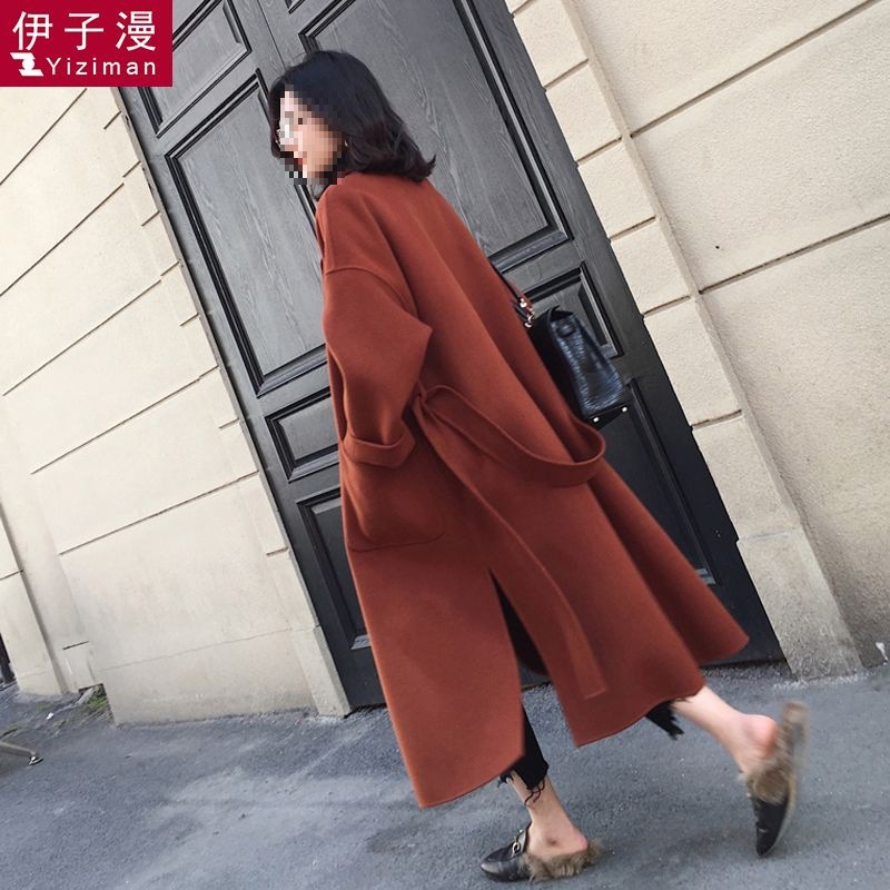 【杭州品牌】秋冬女式毛呢外套加厚中长款韩版妮子大衣
