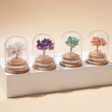 天然水晶碎石许愿瓶发财树桌面办公装饰微景观摆件水晶工艺品批发