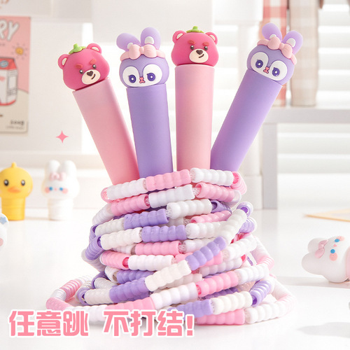 Children's cartoon bamboo skipping rope, primary school students' kindergarten special rope, adjustable skipping rope, beginners' professional skipping rope