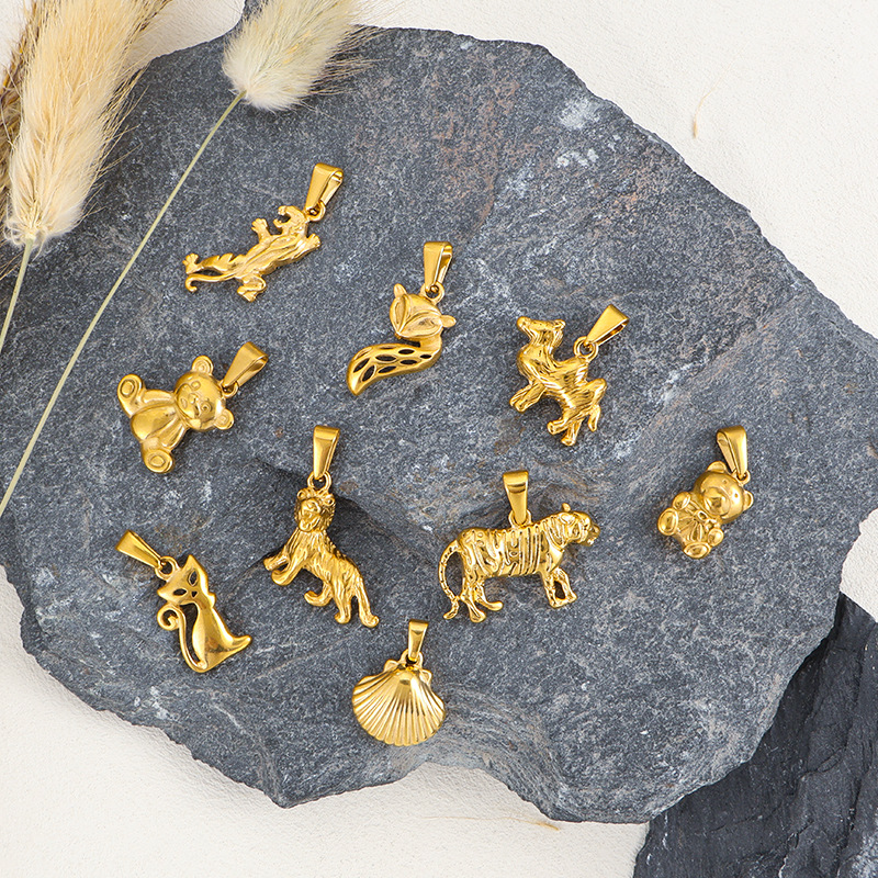 4g Weight Pendant Jewelry Making Type Real Gold Plated Plating Material 1 Piece Quantity Daily Occasion 304 Stainless Steel Material Animal Pattern All Seasons Season Unisex Gender Polished Finish Basic, Vintage Style Style Waterproof Non Tarnish, Plating Craft Real Gold Plated Animal 304 Stainless Steel Basic Vintage Style Waterproof Non Tarnish 11