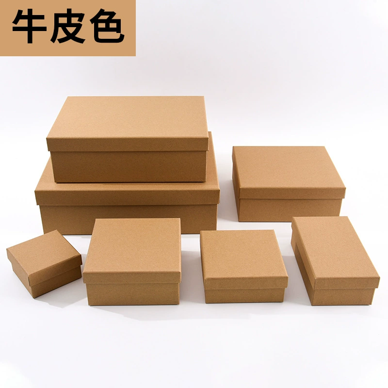 Gift Box, Premium Rigid Cardboard, White/Orange/Red, Multiple Sizes 9–33 cm