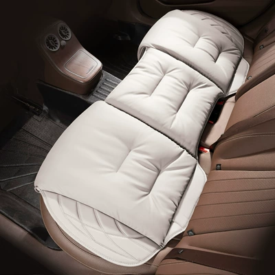 seat cushion, universal for | Seat cushion, seat cover - s-type-anti-stain-leather-off-white-rear-seat-cover