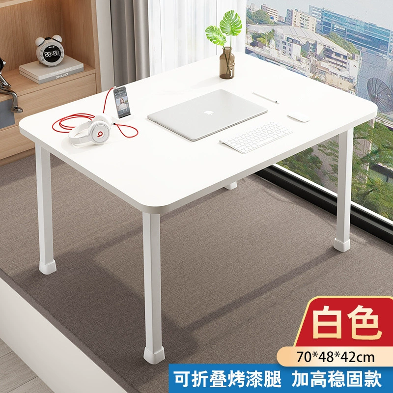 Складной маленький стол на приподнятой кровати, письменный стол в студенческом общежитии, компьютерный стол, простой стол для сидения и обеда с эркером.