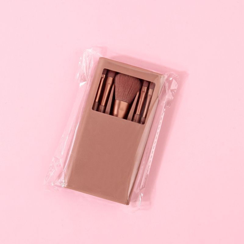 5 cepillo de maquillaje con espejo ventana abierta blush de pelo suave cepillo de pintura de sombra de ojos cepillo portátil caja de espejo herramientas de maquillaje