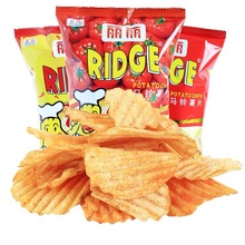 丽丽薯片30g番茄烤肉香辣味波浪马铃薯片休闲小零食大礼包味膨化