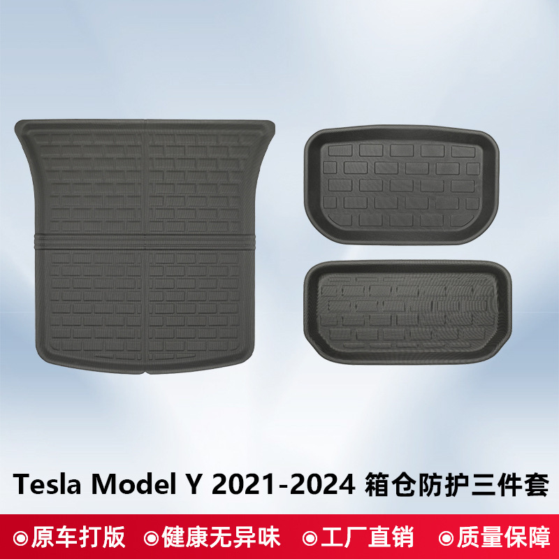 Para 2021 - 2024 Tesla Model Y / Model3 Nuevo 3D todo clima almohadilla de pie XPE