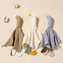 安抚巾婴儿纯棉可入口啃咬0-1岁睡眠宝宝安抚玩小天鹅偶手偶玩具