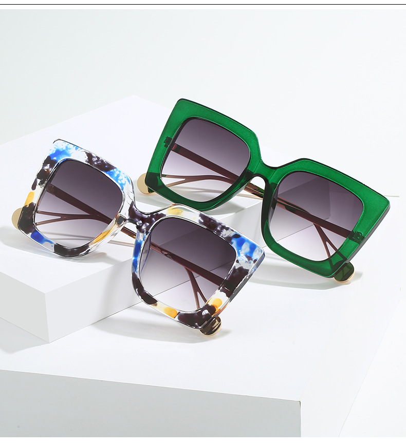 Sunglasses Classification Ac, UV400 Protection Lens Material Square Glasses Style Casual Simple Style Marble Ac UV400 Protection Square Inlay Full Frame Women's Sunglasses