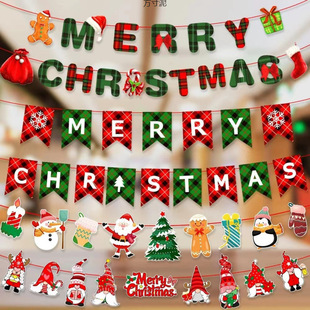 Christmas decorations flag flower pendant shopping mall party holiday banner decoration flag source factory wholesale