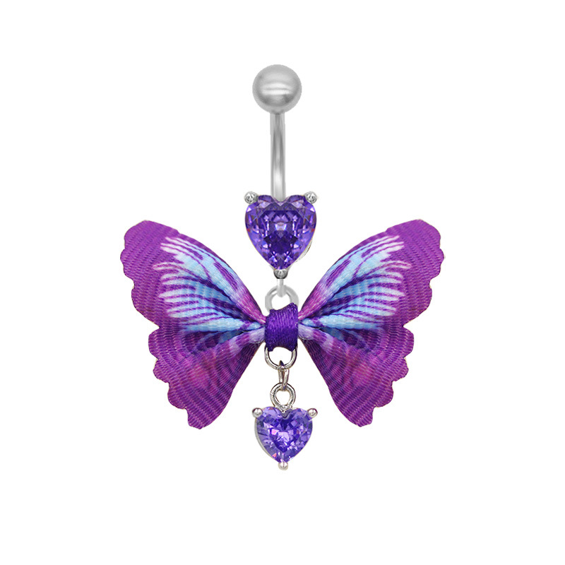 Bunter Schmetterling Bauchnabelpiercing Modeschmuck Damen_voghion.com