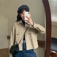 レトロ高級感コート女性春秋ジャケット女性2024年短金小衆カジュアル秋服上着女性