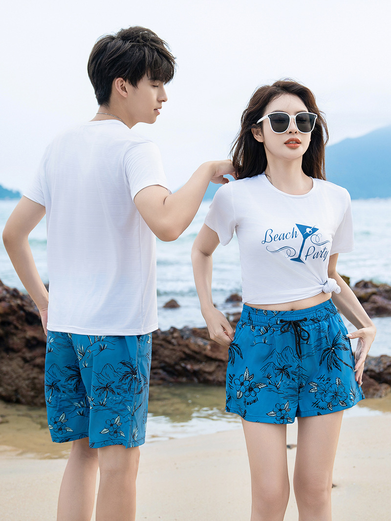 Pantalones de playa para hombres secos rápidos para ir al agua Pantalones cortos de playa de verano deportivo relajado spa parque pantalones de baño pareja