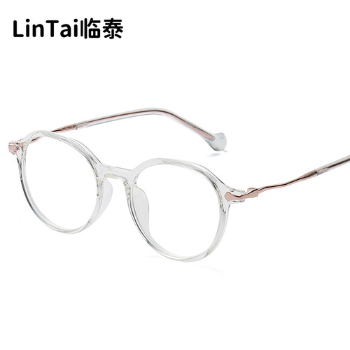 New 2007 TR Anti-blue light glasses, Instagram style trendy personalized student glasses, retro small frame non-prescription glasses, wholesale