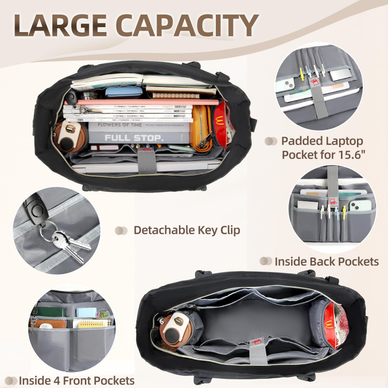 Bolsa de computadora portátil para mujeres 15.6 pulgadas bolso de trabajo maestra bolso de enfermería bolso de computadora portátil profesional