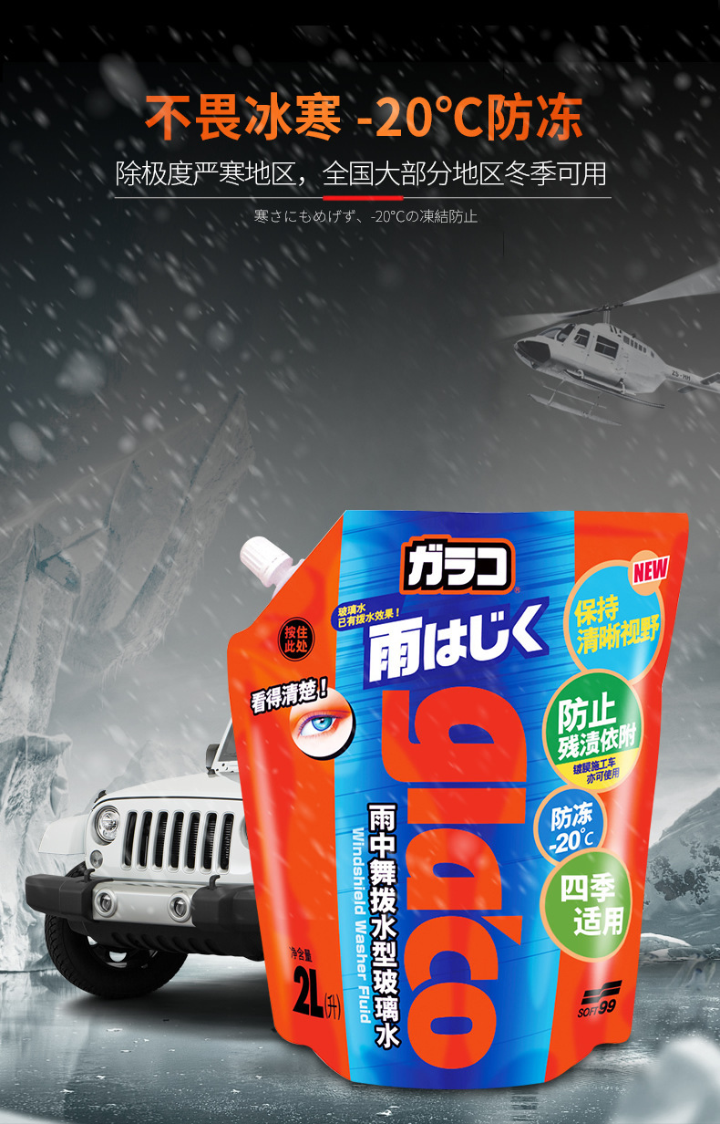 Soft99 Anti-Freeze and Water-Repellent Glass Water Wiper Coating Glass Liquid Genuine Concentrated Wiper Essence Universal for All Seasons