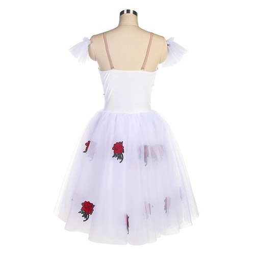 Girls kids white tutu skirts ballet dance dresses white flowers stage performance clothing  party ballet skirt ballerina dancing long dresses for children