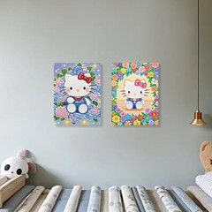 クロスボーダー Amazon Xiyin TEMU ホットセール ハローキティ カラー かわいい猫 ウォールアート ホームデコレーション ペイント