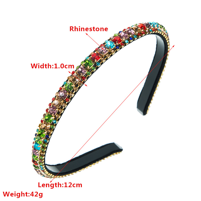 Fashion Colorful Solid Color Cloth Inlay Rhinestone Hair Band display picture 1